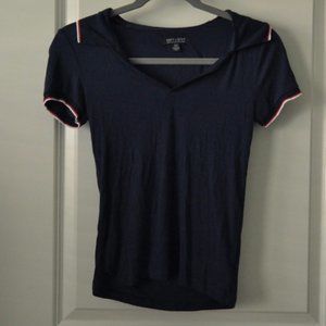 American Eagle Soft Collared V-Neck Top, XS